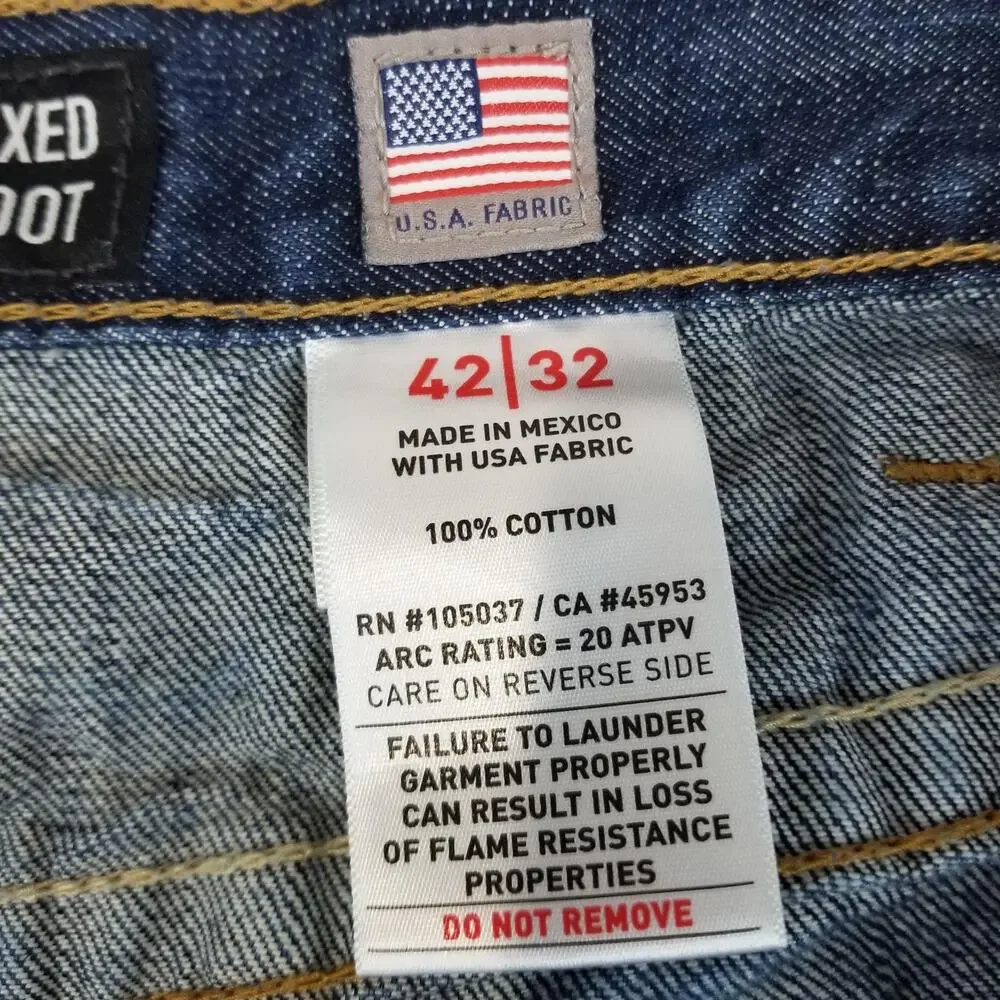 Ariat Jeans Mens 42x32 Blue M4 Relaxed Boot Cut FR Flame Resistant Work 10012555